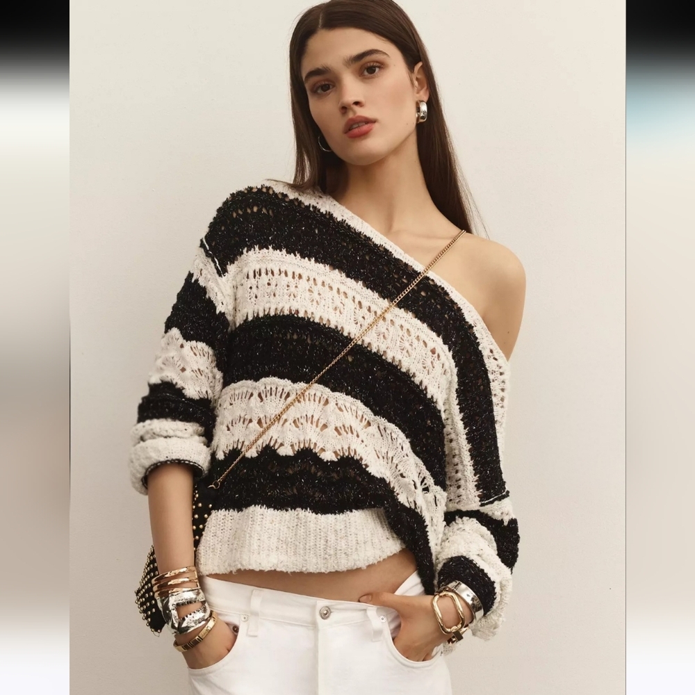 Pilcro Anthropologie Palmer Open Stitch‎ Pull Over